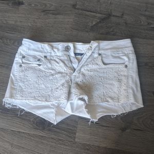 American Eagle white cutoff shorts